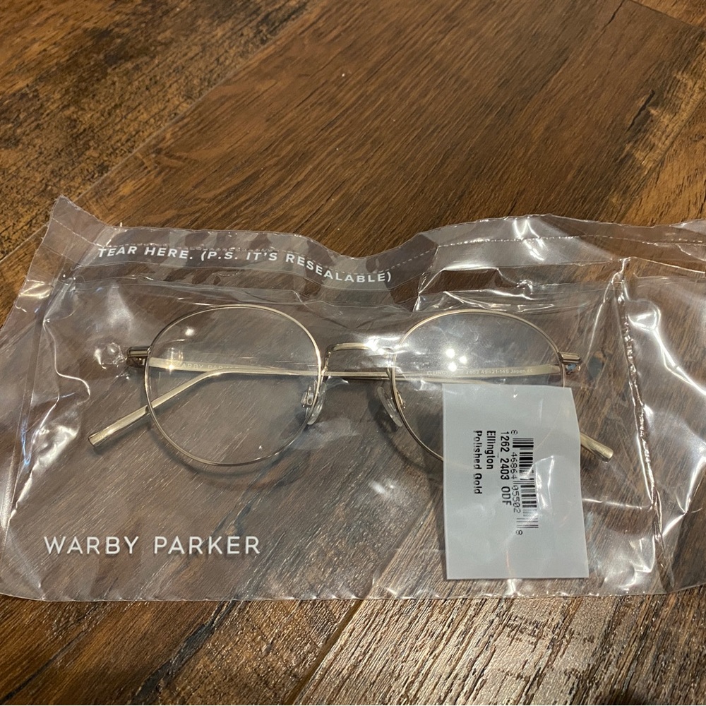 New Warby Parker - Ellington polished gold unisex